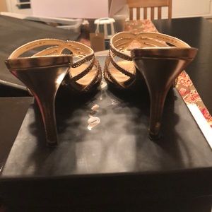 Nina gold strappy shoes - small heels